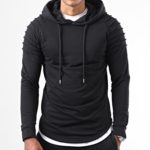 Lot De 2 Sweats Capuche Oversize 1287 Noir Et Kaki