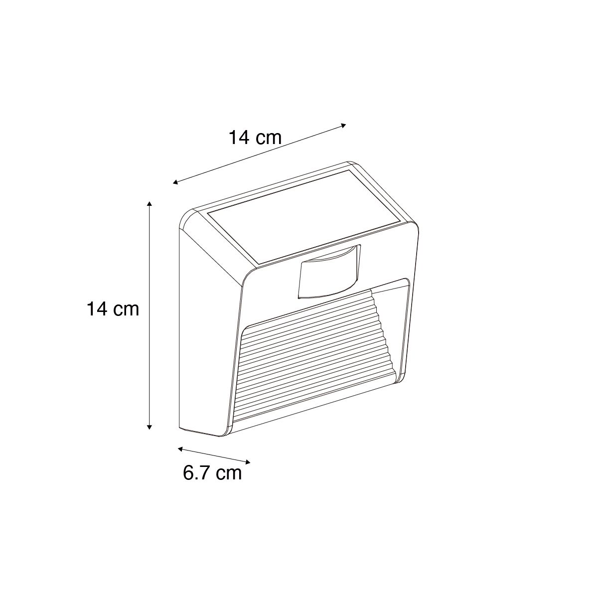 Wandlamp zwart incl. LED IP54 met bewegingssensor solar - Border