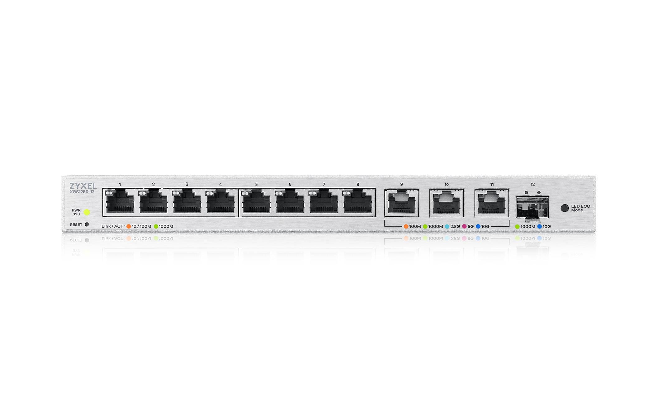 Switch XGS1250-12 v2 12 Port<br>Flexible Multi-Gigabit Netzwerkerweiterung für kleine Büros und Heimnetzwerke, mit 10G Uplink und benutzerfreundlichem Web-Management