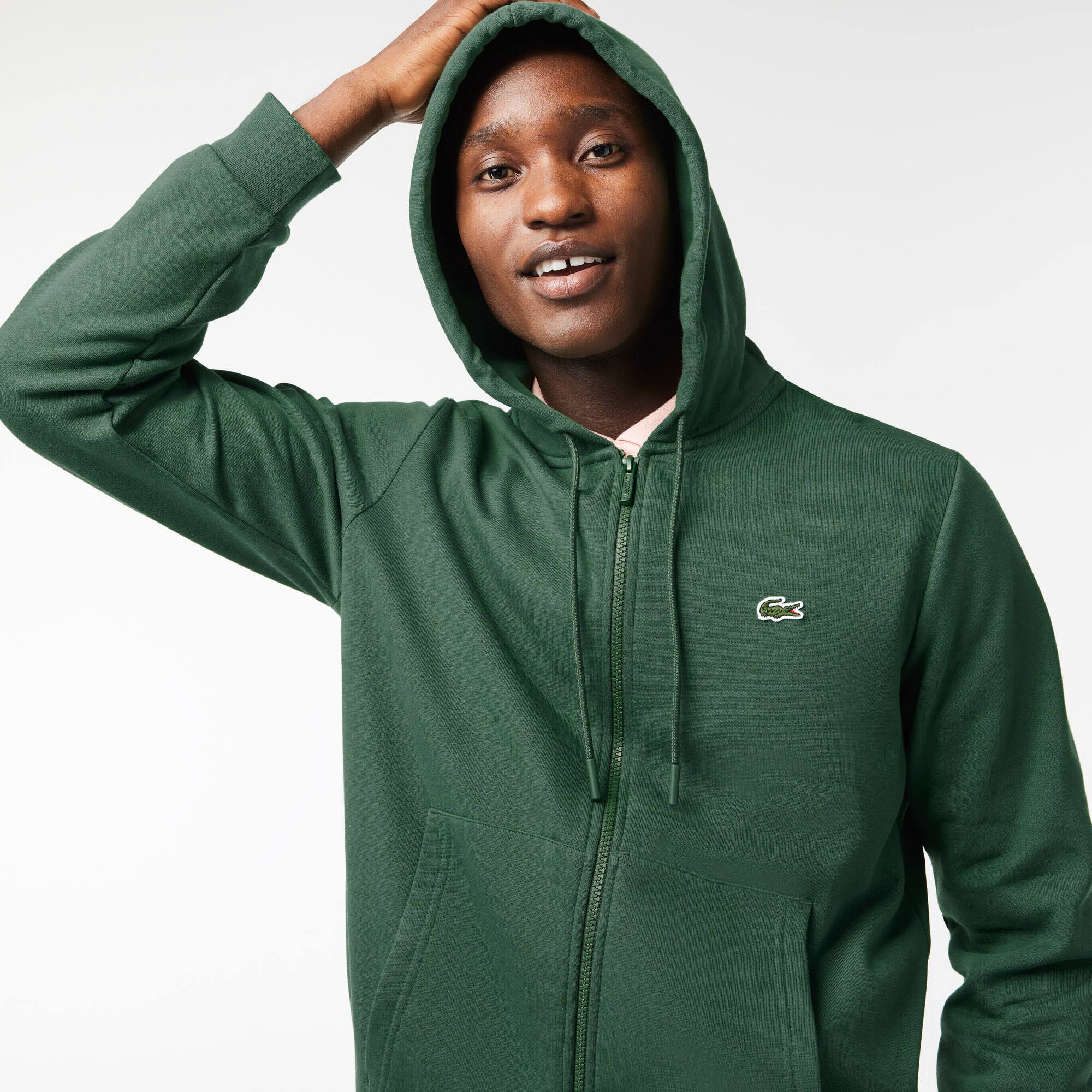 Sweatshirt Jogger zippé homme en molleton Lacoste avec poche kangourou Sweatshirts - Vert - Lacoste - Homme