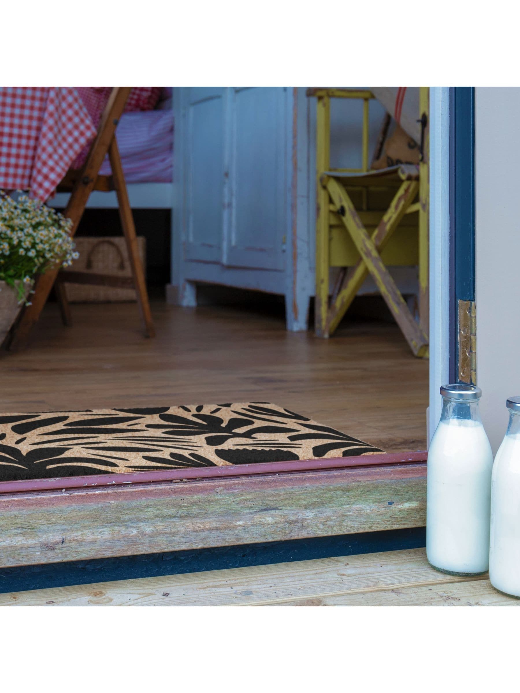 Artsy Mats Abstract Leaf Pattern Doormat