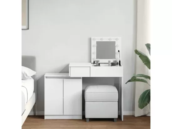 Coiffeuse avec LED blanc 115x37x110,5 cm