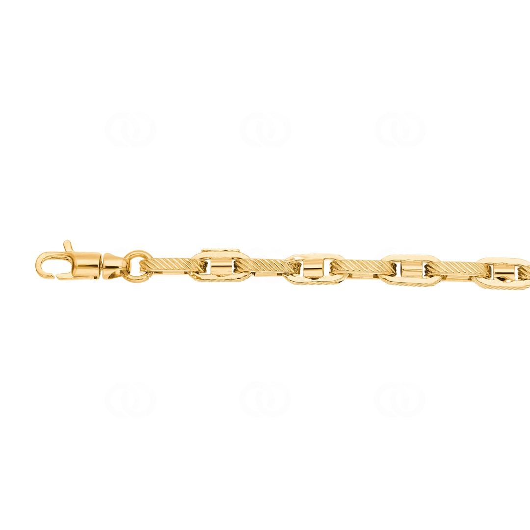 4.6mm Fantasiearmband 750/18 K Gelbgold halbmassiv