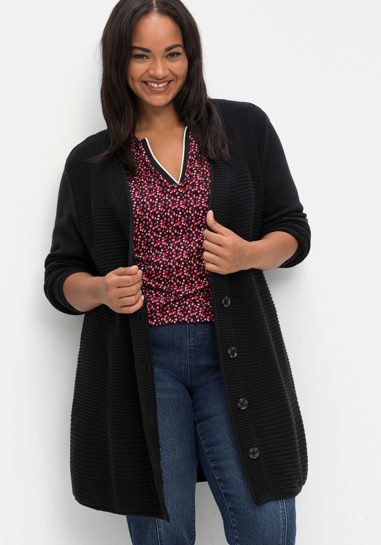 Sheego Longstrickjacke