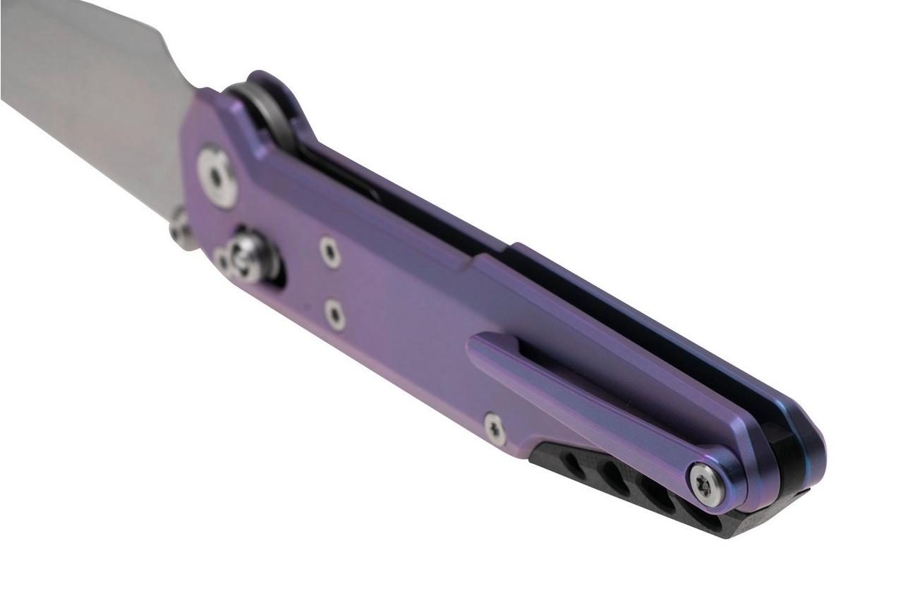NOC Knives Dark Feather MT-2702 Stonewashed M390, Purple Titanium, zakmes
