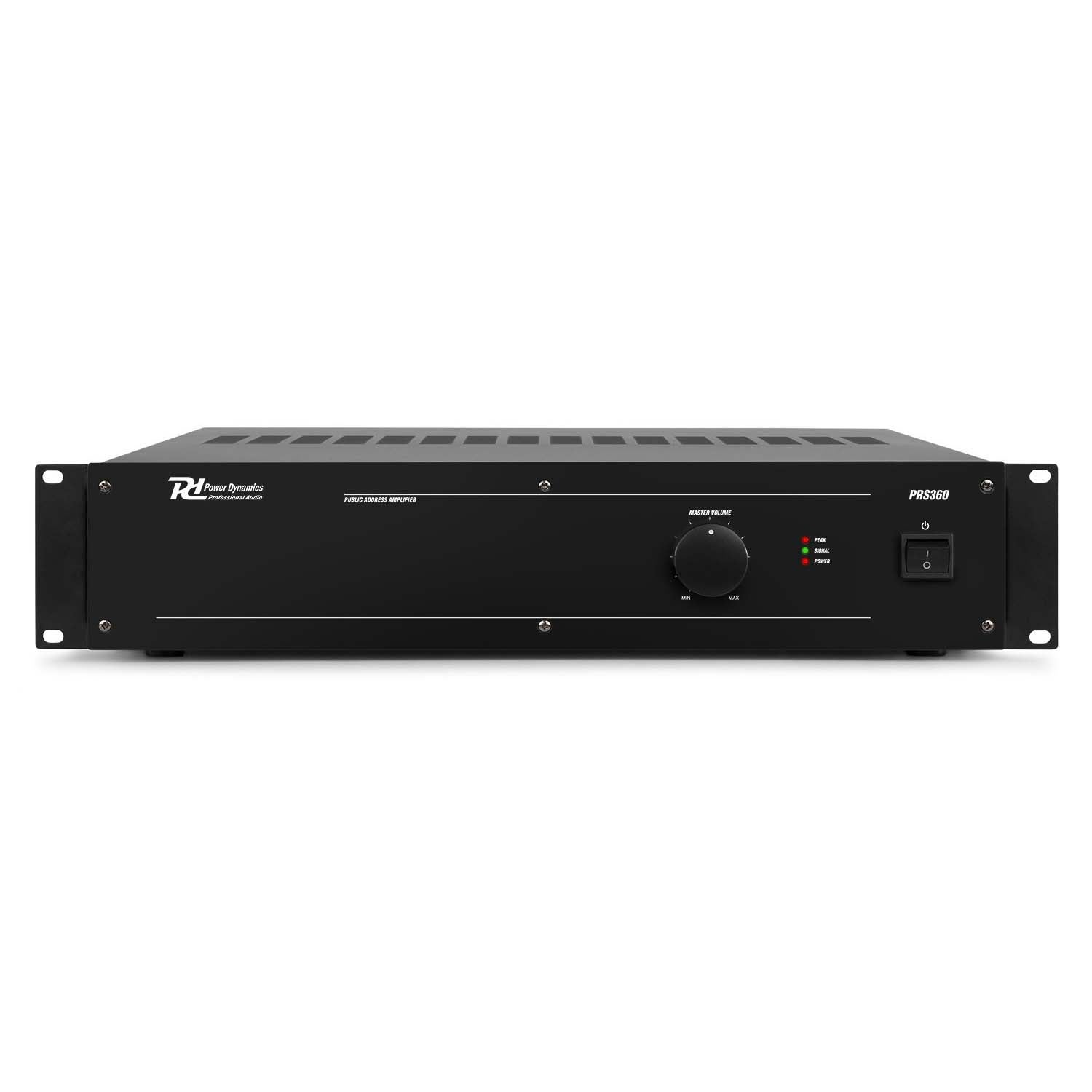 Power Dynamics PRS360 100V & 8 Ohm 19-inch slave versterker - 360 Watt