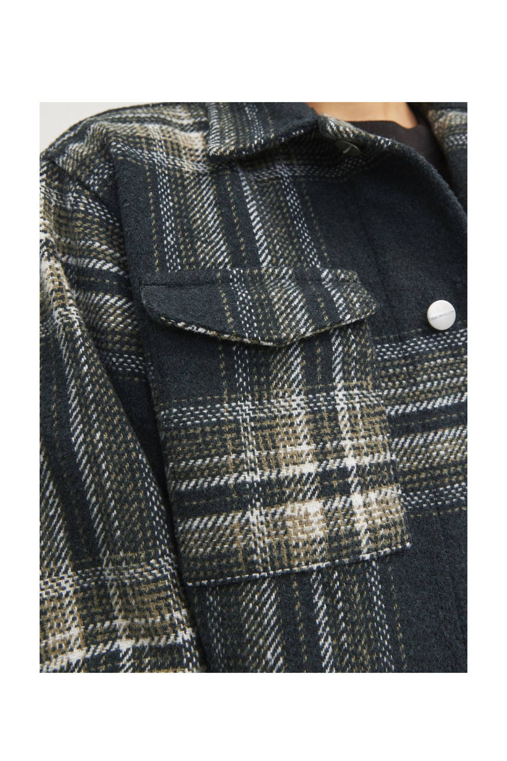JACK & JONES geruit overhemd JORVESTERBRO donkerblauw/ecru