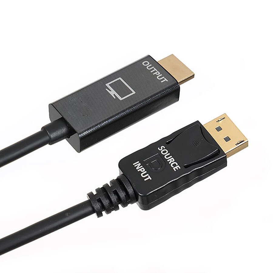 TEXTORM Câble DisplayPort vers HDMI blindé - Mâle/Mâle - 1.8 m