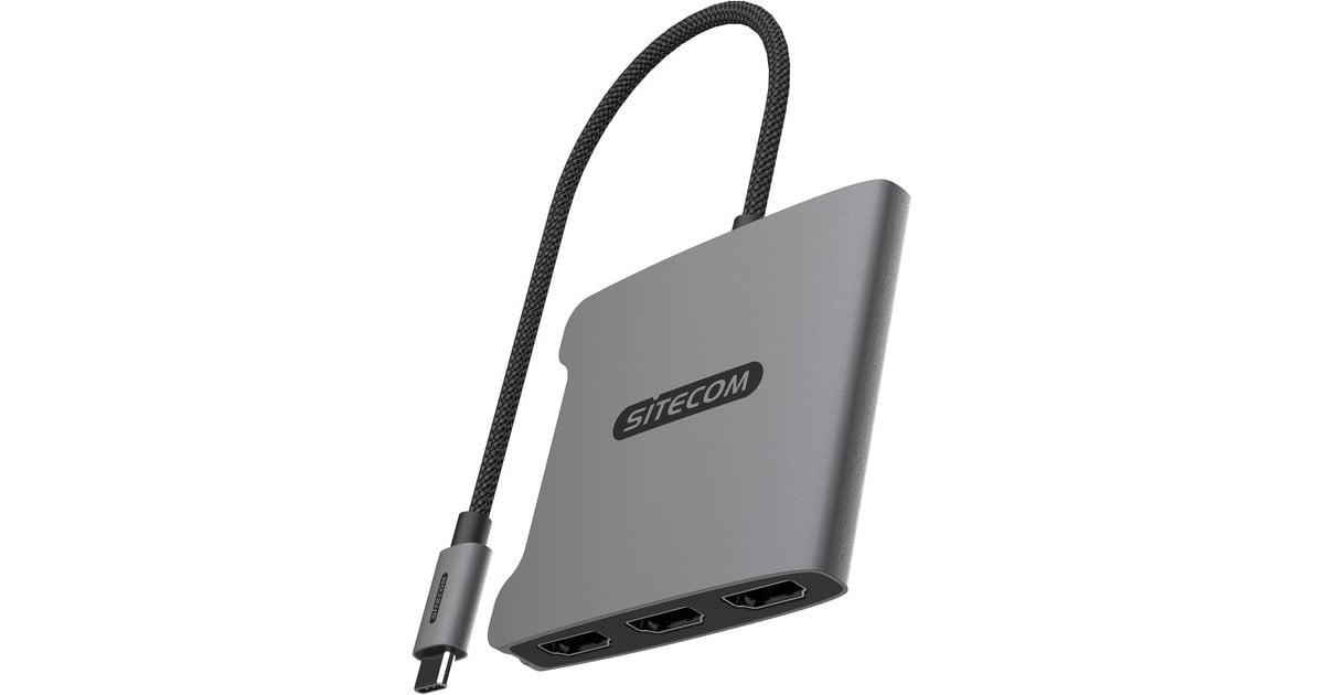 SitecomUSB-C naar Triple HDMI adapter  (Grijs)