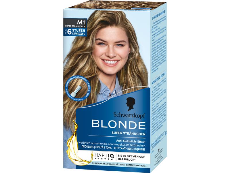 Schwarzkopf Blonde Haarcoloration Super Strähnchen M1 Haarcoloration mit Anti-Schädigung-System sorgt für weniger Haarbruch
