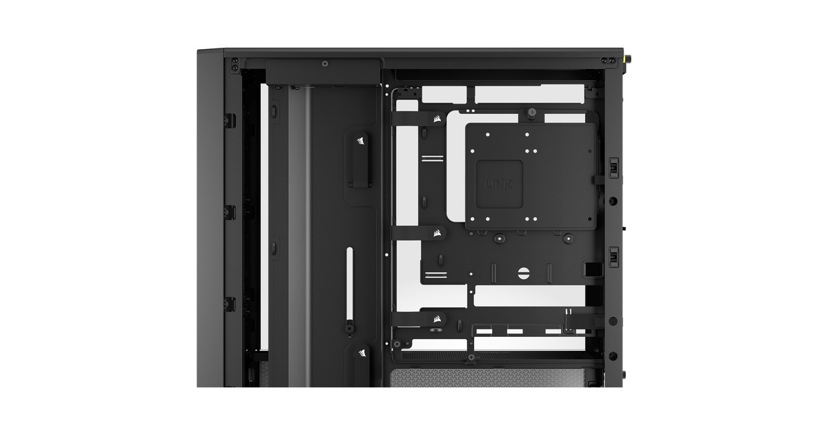 CorsairFRAME 4000D midi tower behuizing  (Zwart | 2x USB-A | 1x USB-C | Tempered Glass)