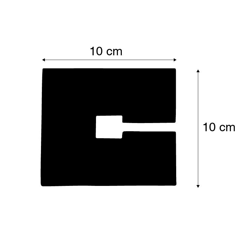 Afdekplaatje zwart 10x10cm vierkant voor montageplaat