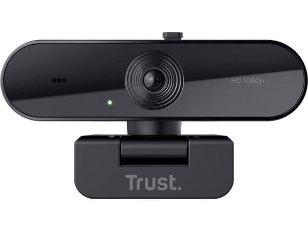 Trust Webcam TW-200 Full HD 1080p Full HD-Webcam mit Weitwinkelobjektiv, Langdistanzmikrofon und Blickschutzfilter