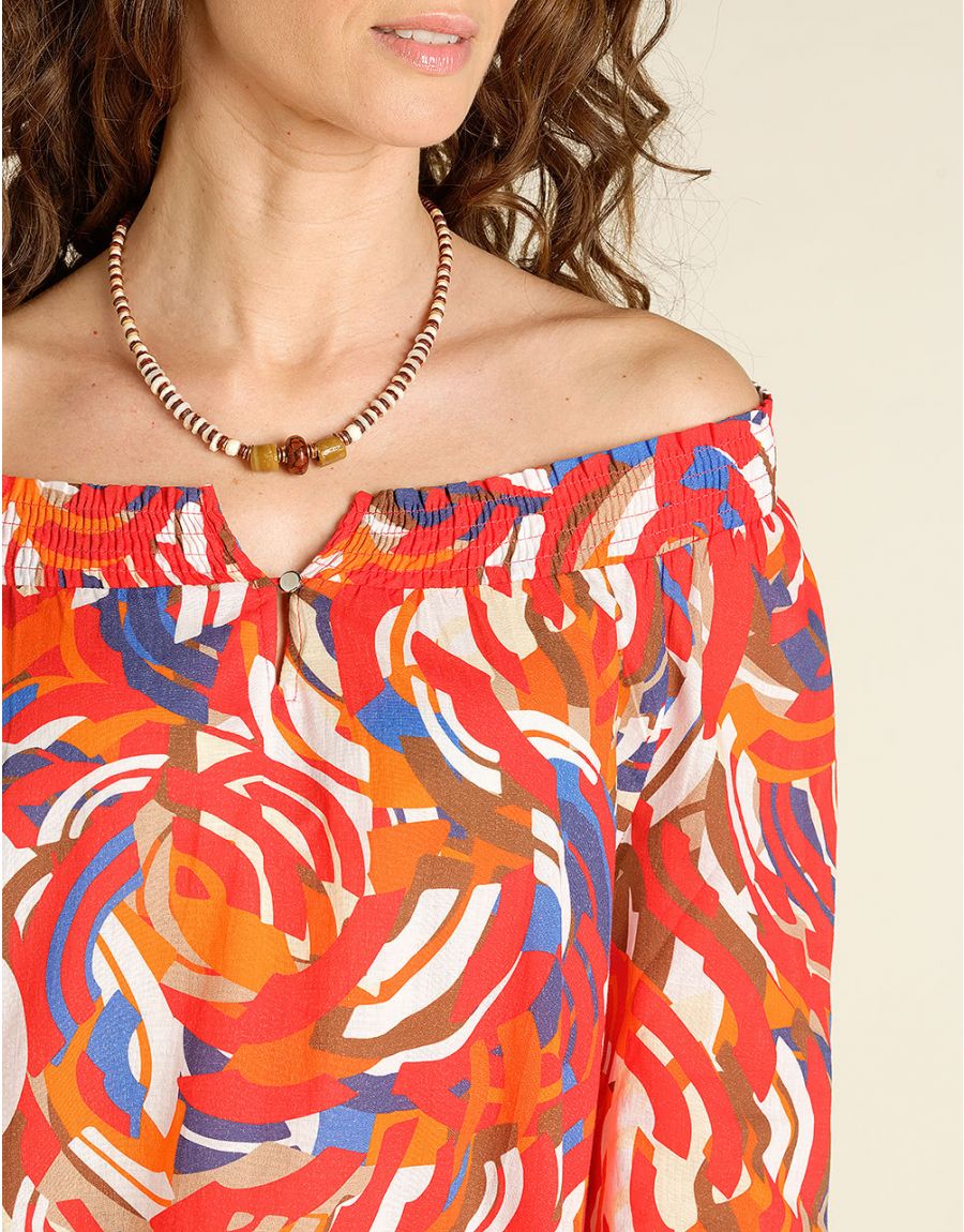 Blouse en coton rouge