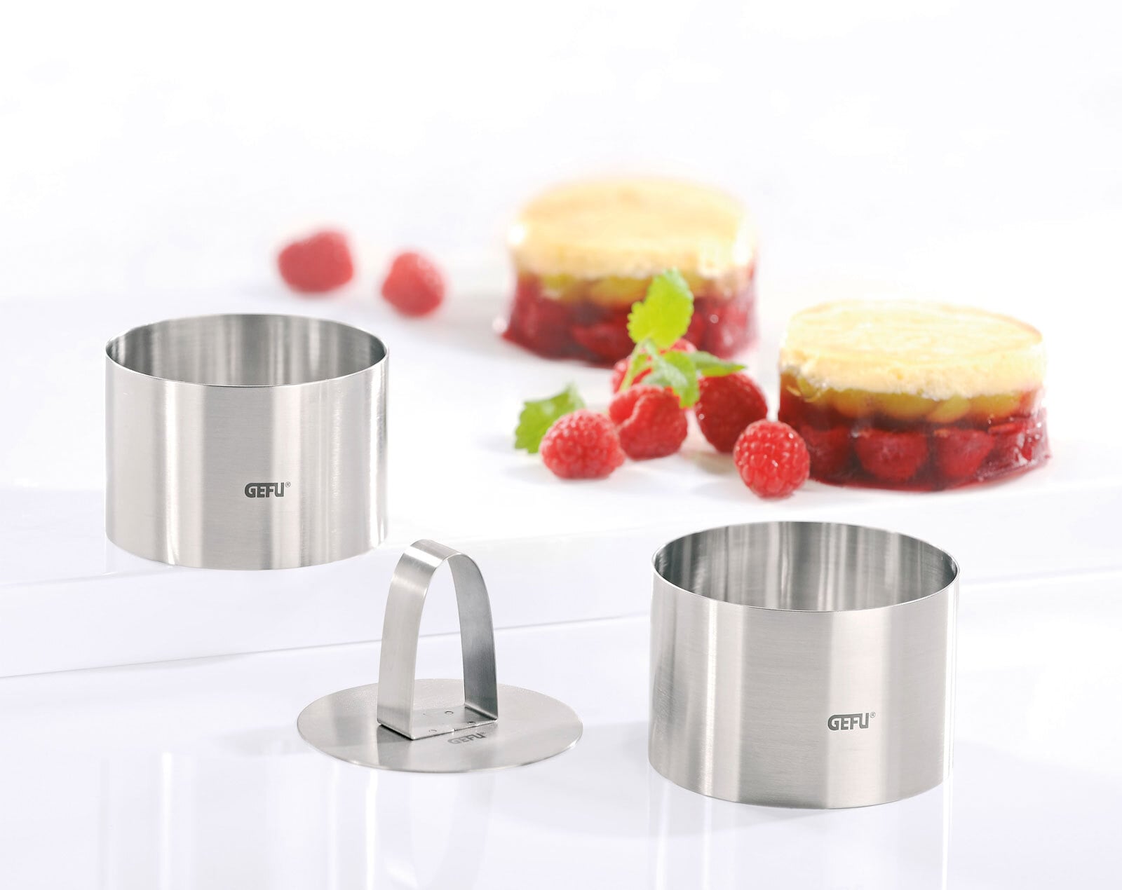 GEFU Dessert-u. Vorspeisenringe 3-teiliges Set silberfarbig