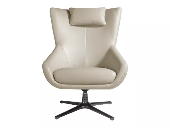 Fauteuil pivotant en cuir gris 5090 ANGEL CERDA