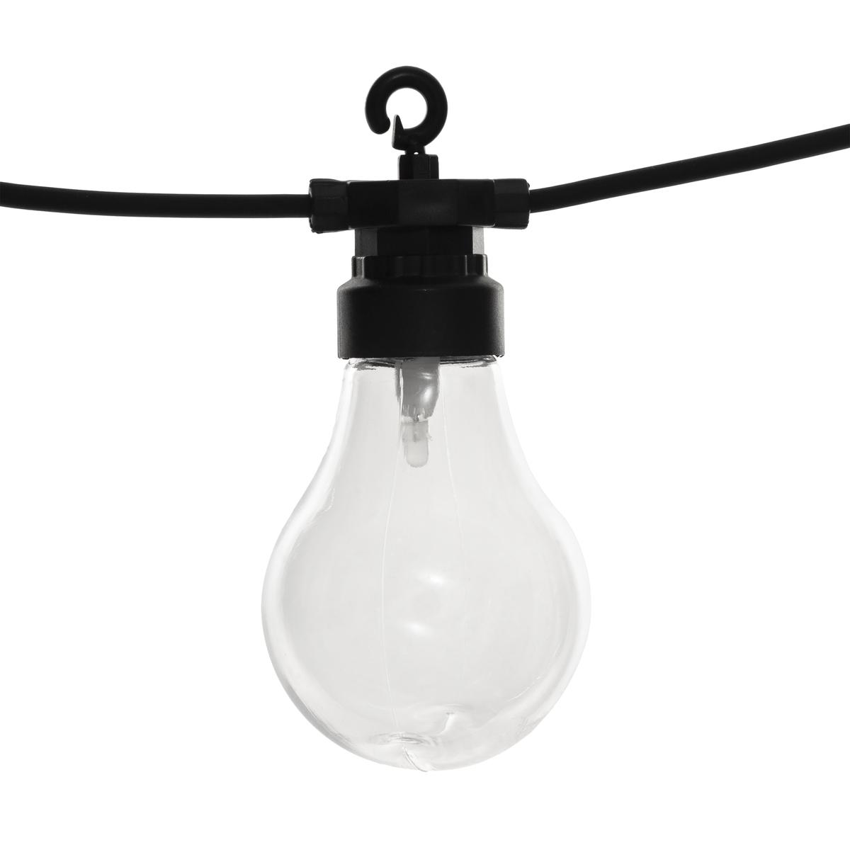 GUIRLANDE LED SOLAIRE 10 AMPOULES L.5M TRANSPARENT