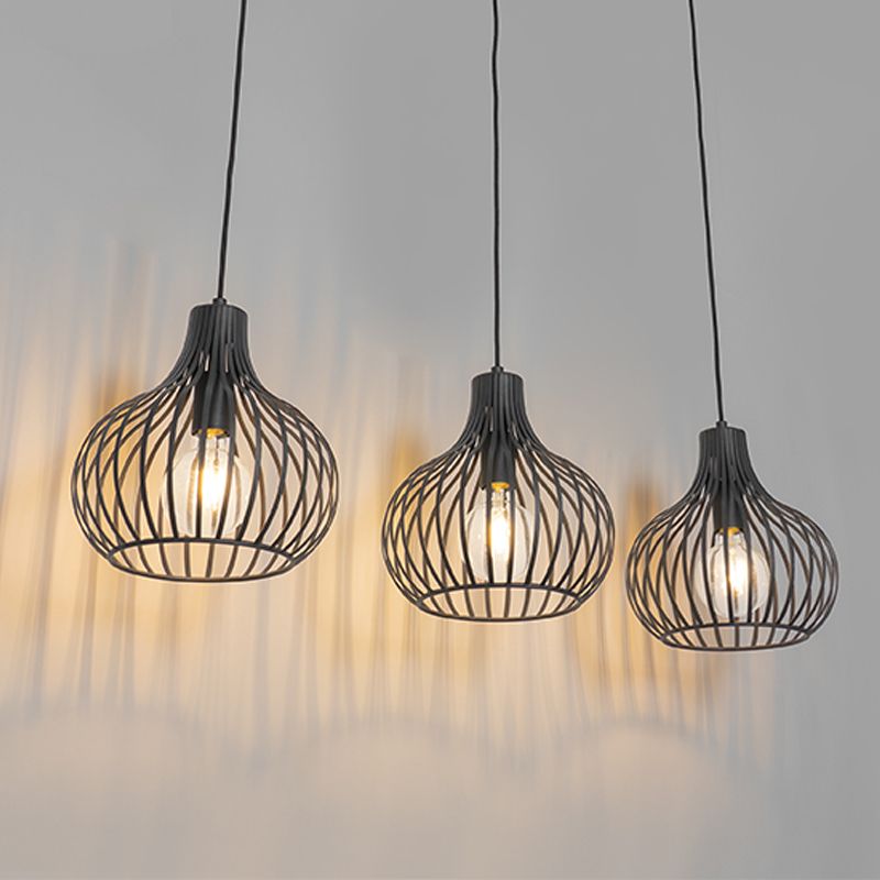 Moderne hanglamp zwart 3-lichts - Saffira