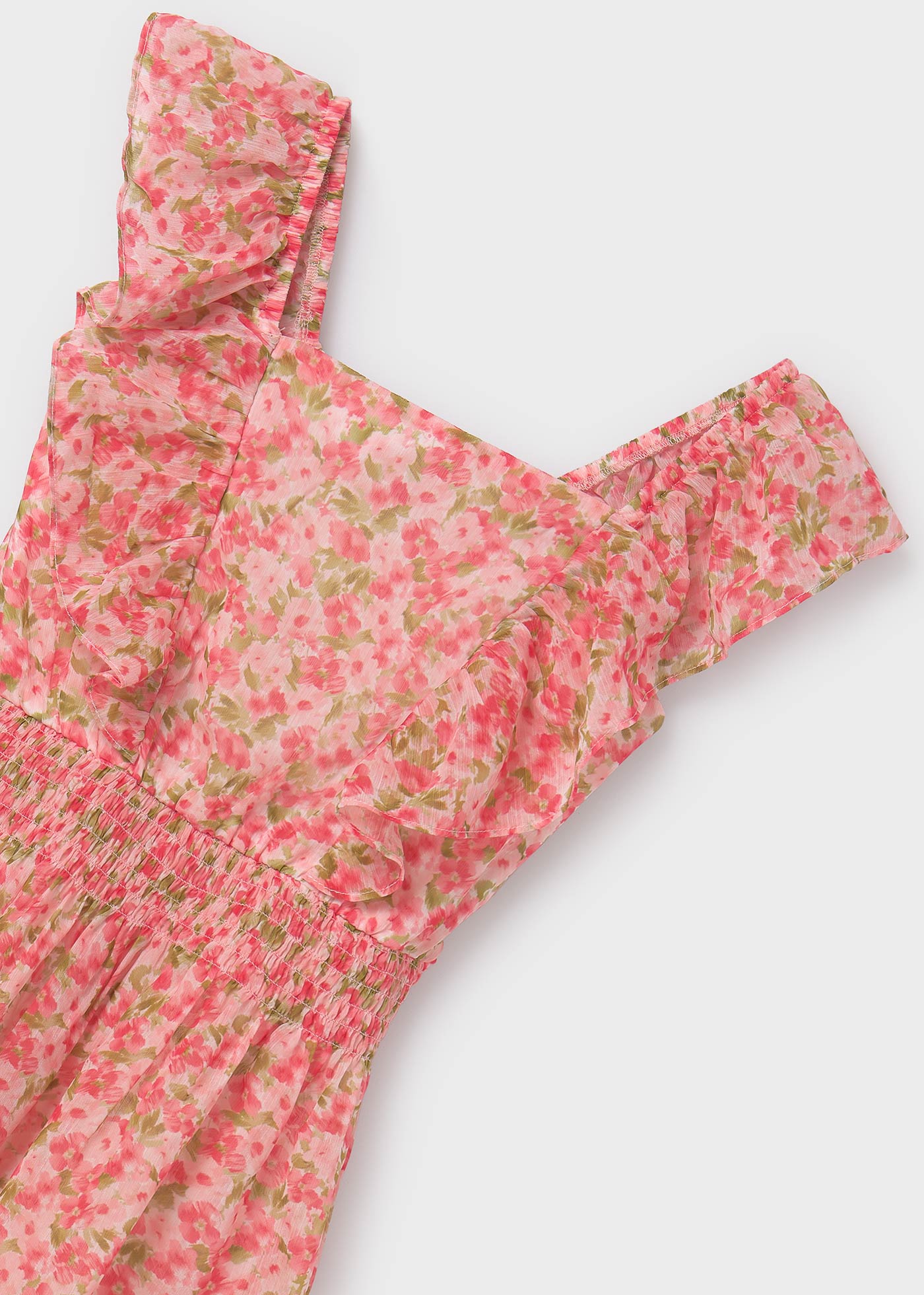 Vestido floral, vestido de musselina de algodão para menina, pistache
