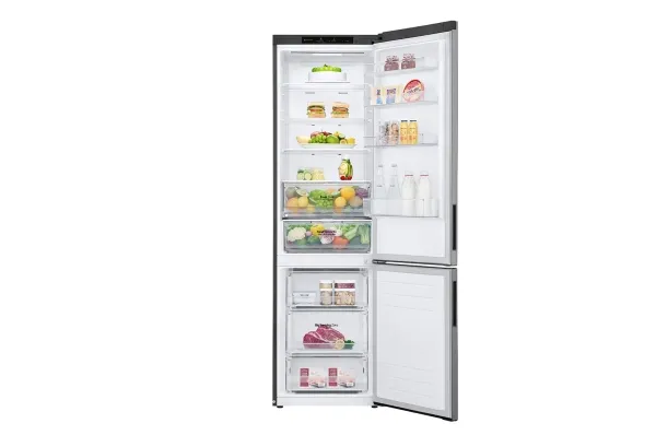 LG GBP62PZNBC - Køleskab/fryser - bund-fryser - bredde: 59.5 cm - dybde: 67.5 cm - højde: 203 cm - 384 liter - Klasse B - stål