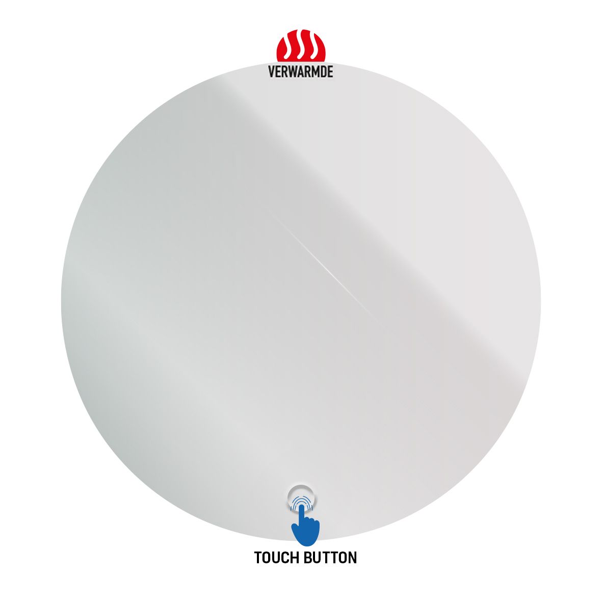 Sanigoods Halo ronde spiegel met verlichting en verwarming 80cm