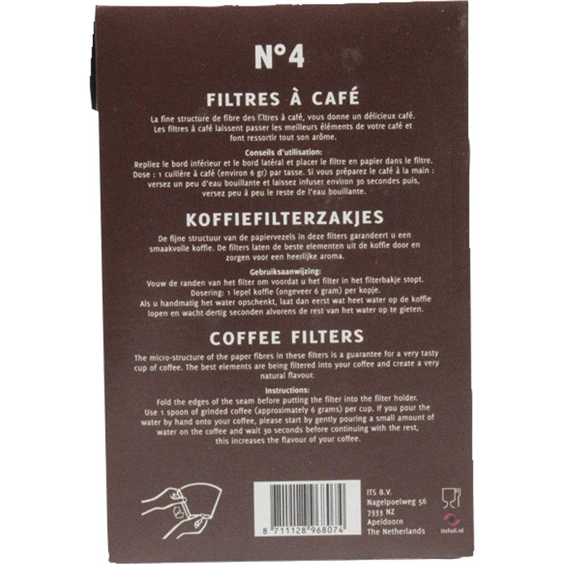 Filtres à café N° 4 FITS  - Boîte de 80