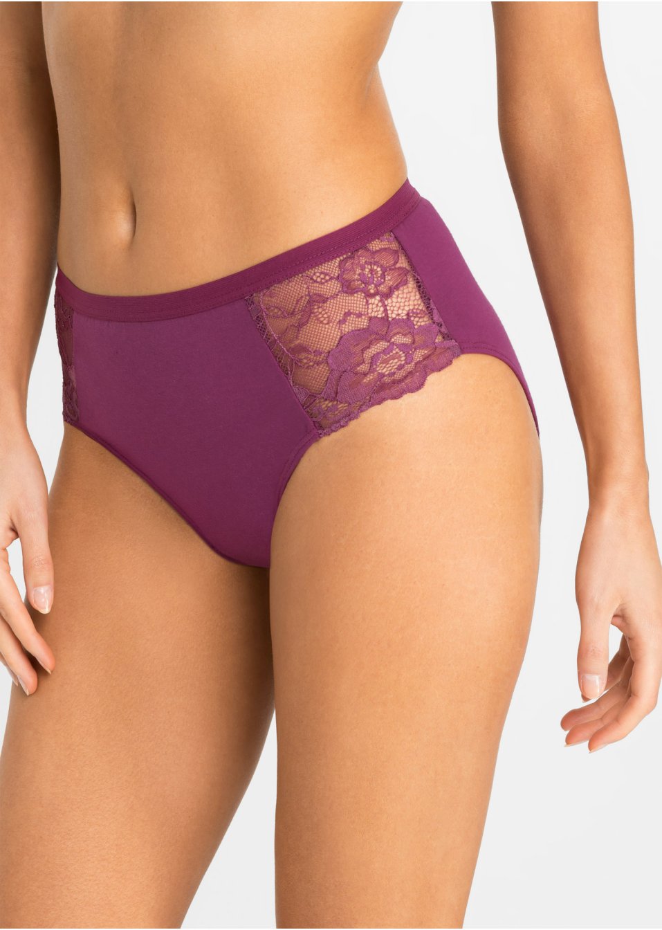 Lot de 4 maxi slips avec dentelle