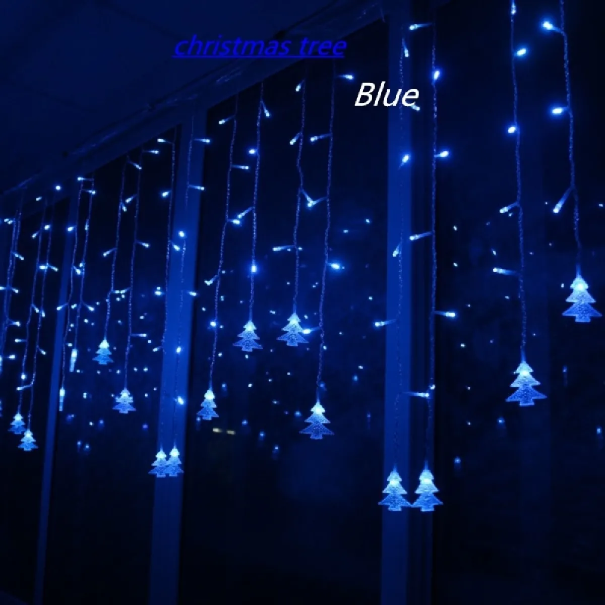 Wewoo Guirlande LED Rideau 3.5M Bleu