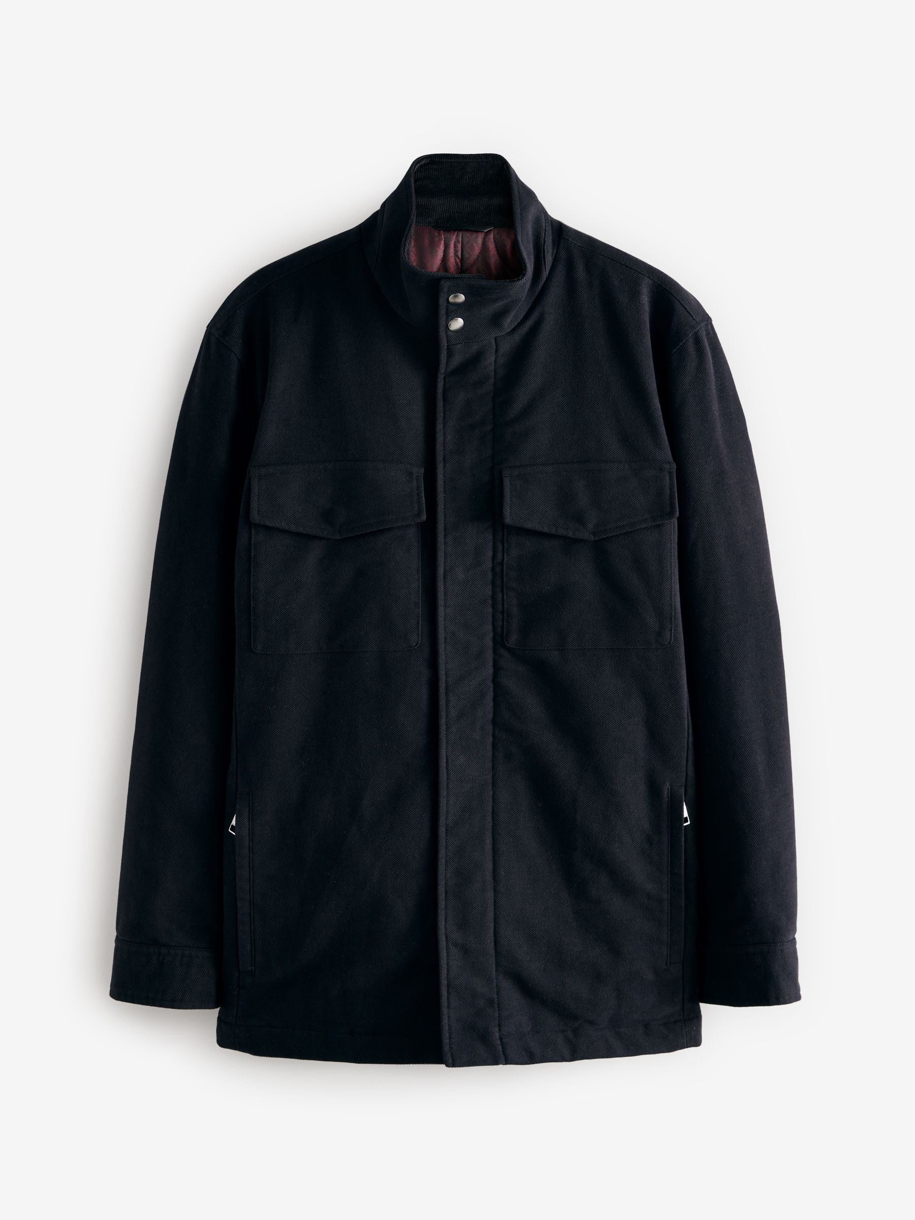 Donkerblauw - Signature Twill Moleskin gewatteerde jas met vier zakken