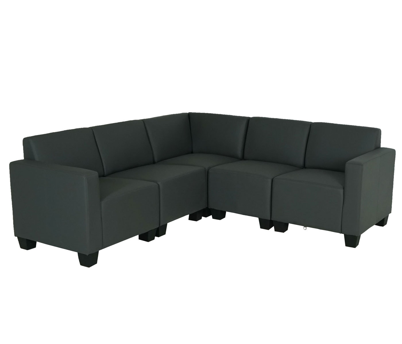 Modular Sofa-System Couch-Garnitur Moncalieri 5, Kunstleder ~ dunkelgrau