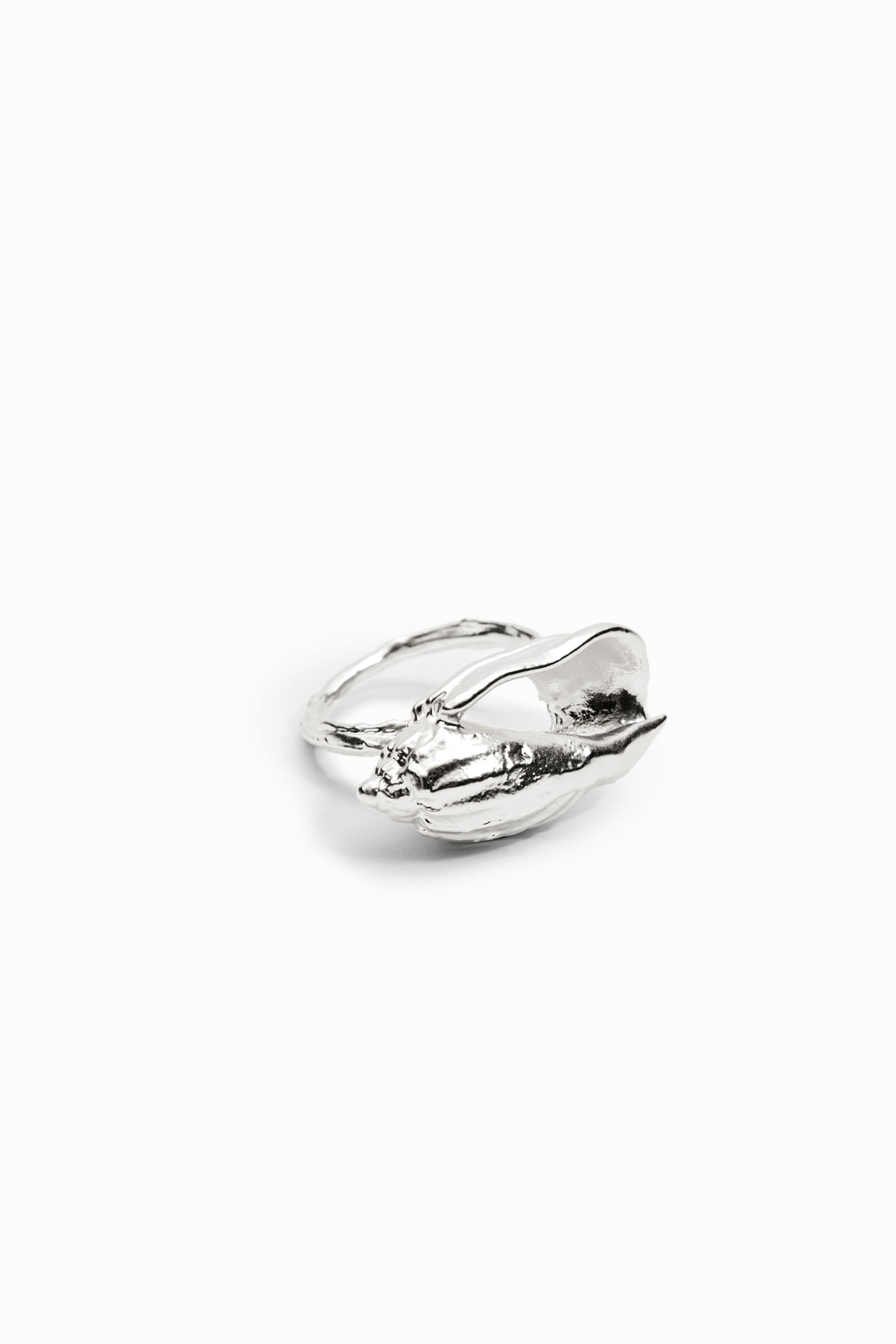 Bague coquillage plaquée argent Zalio