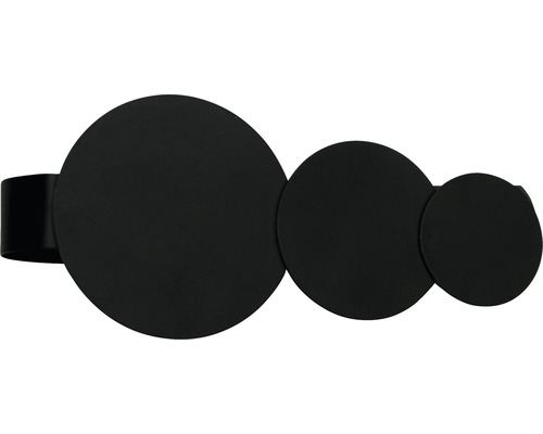 Zwarte ronde nop, 14,5 x 6,5 cm