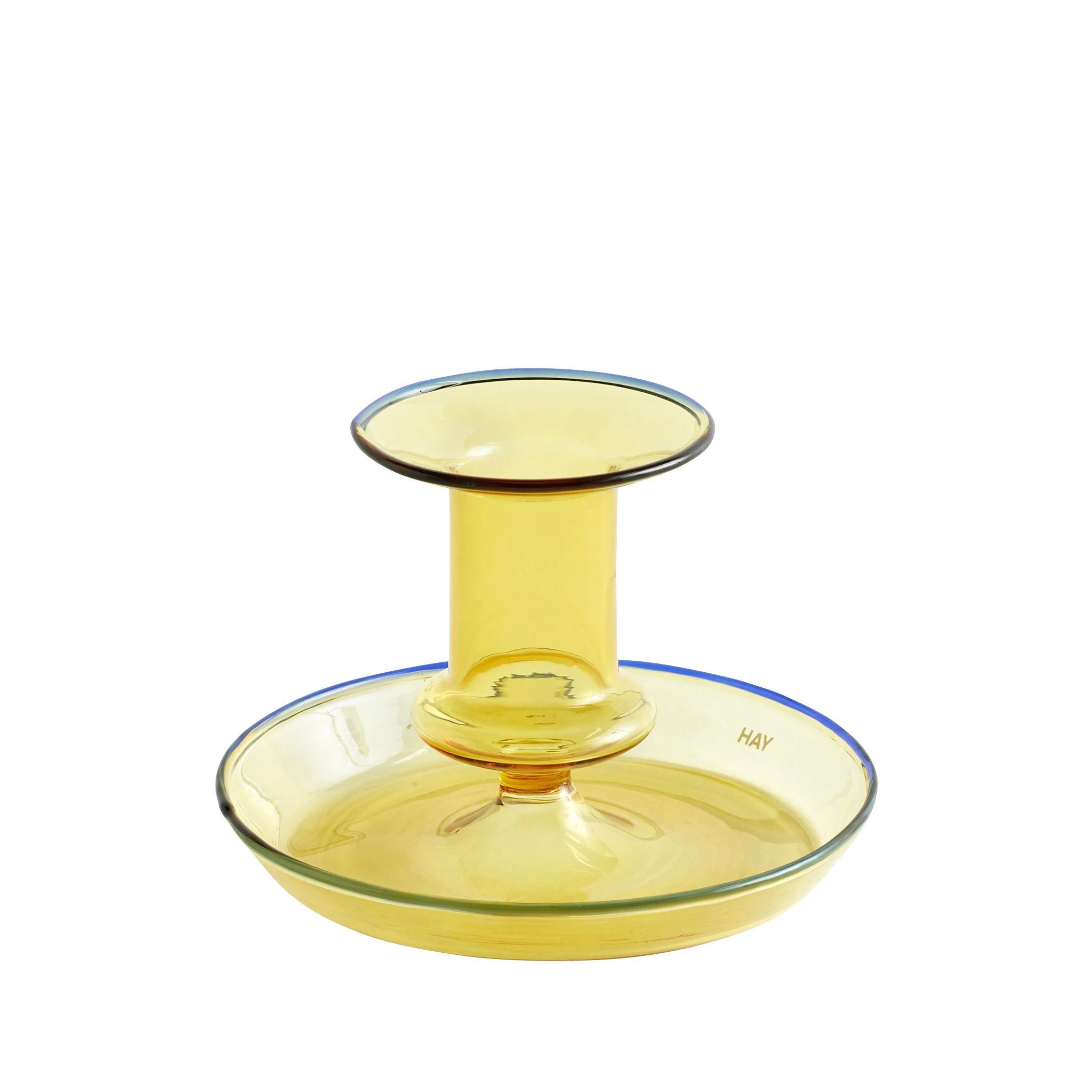 FLARE STRIPE MILK SMALL - Bougeoir verre | Bleu