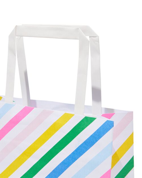6 sacs cadeaux en papier 21x18x8 rayures