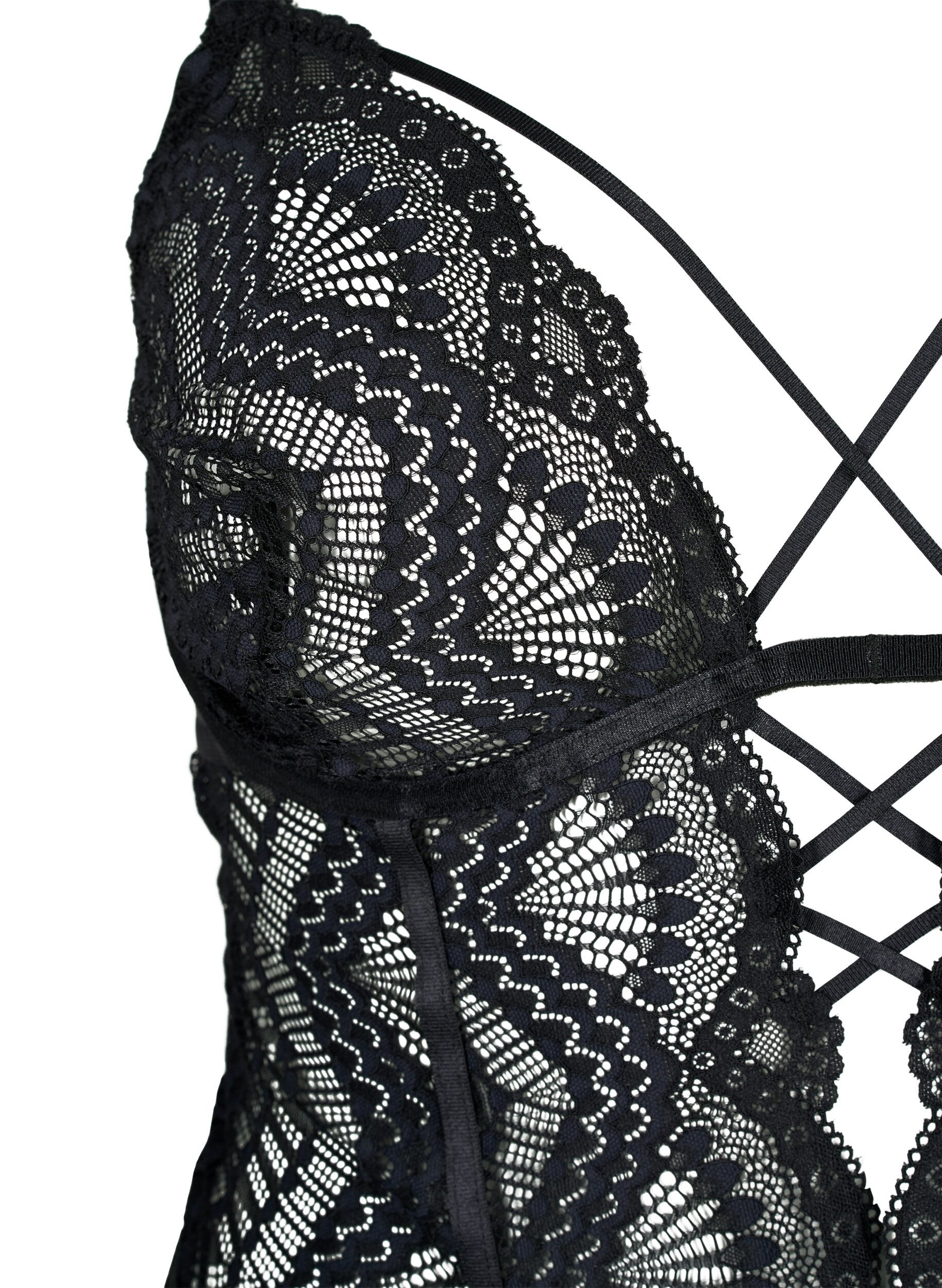 Blonde bodystocking med string-detaljer