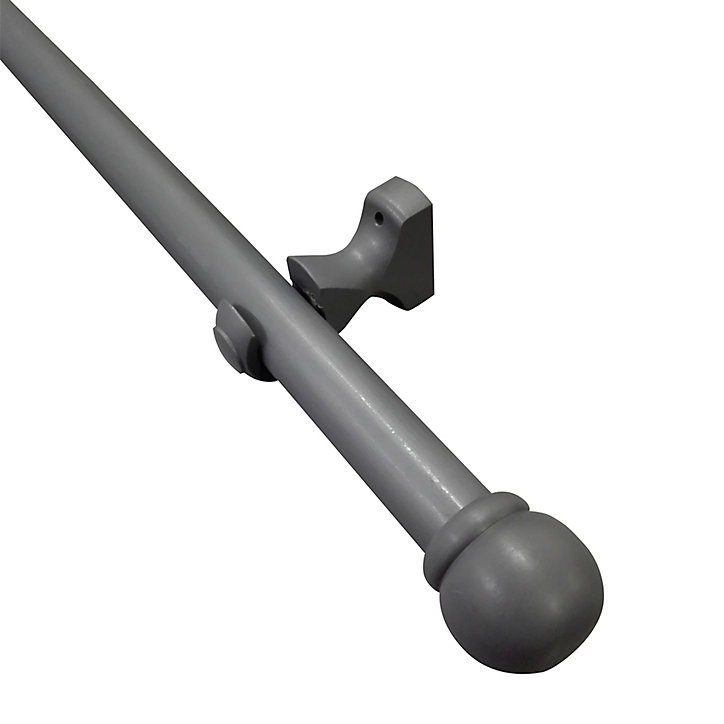 Kit de tringle à rideau embout boule GoodHome 150 cm, ⌀28mm gris
