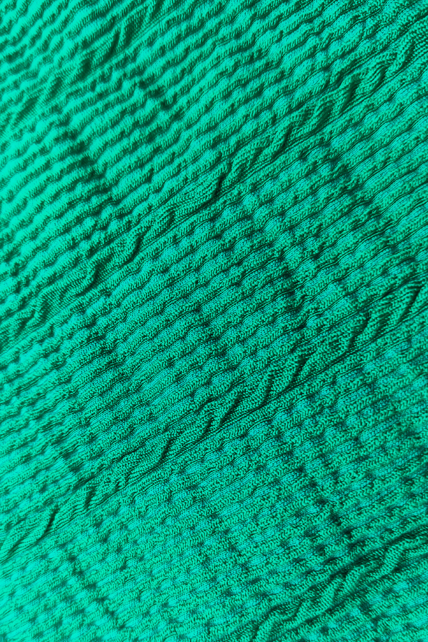 Bikini à col en U et bas taille haute à bande texturé vert