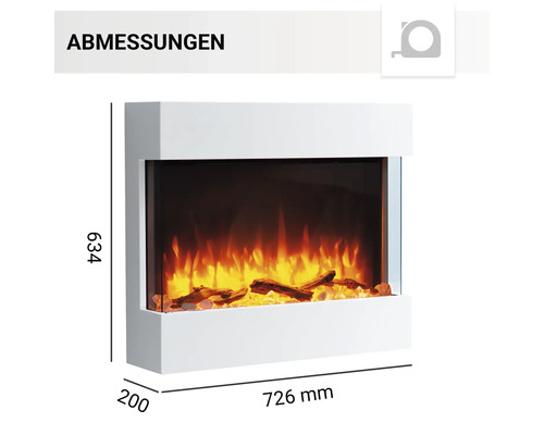 Elektrische haard Balderia Alva wit 2000 watt
