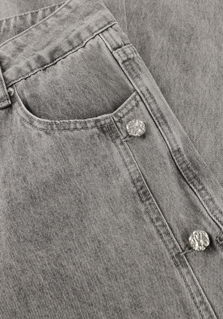 grijze haute l'amitié wide jeans side panel button tall jeans