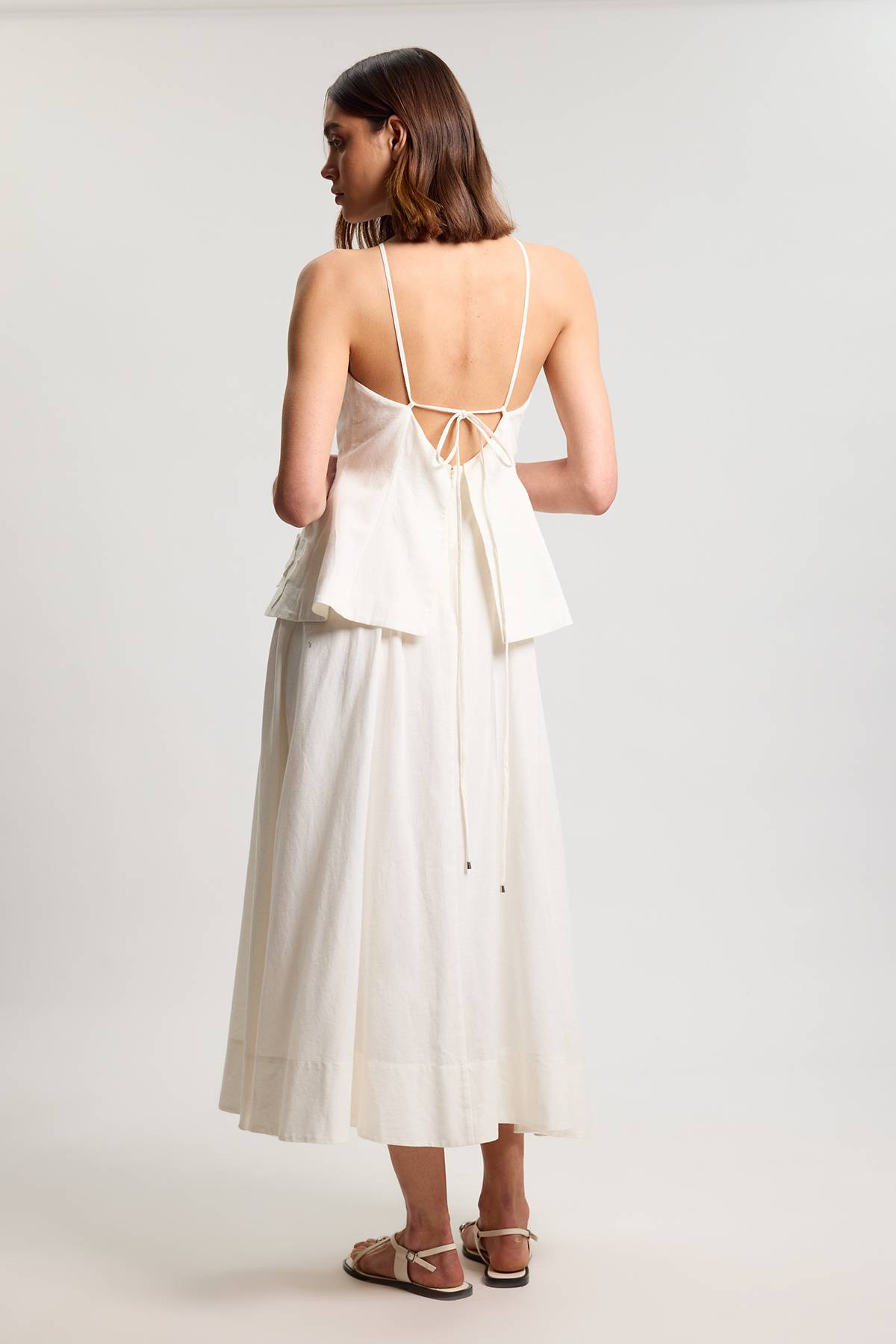 KarenMillen Robe Midi En Coton Lin À Fleurs 3D