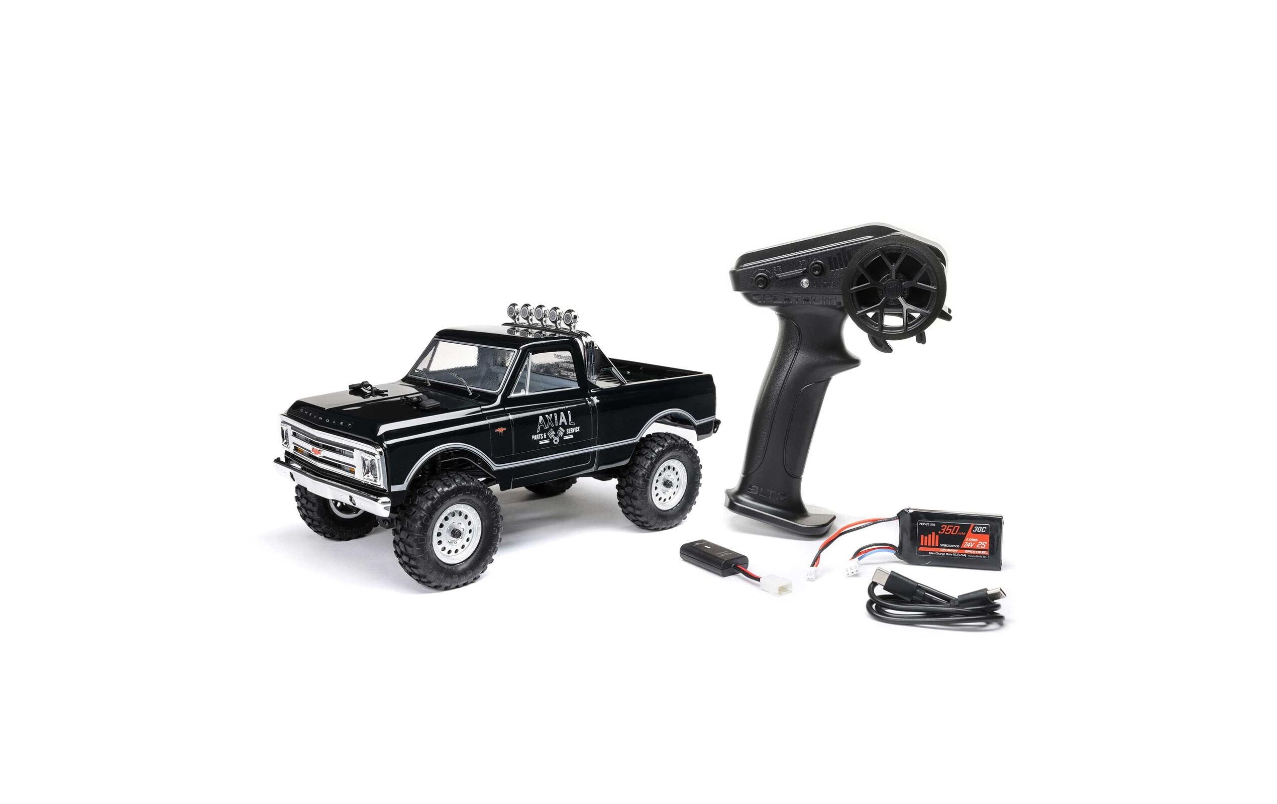 Scale Crawler SCX24 1967 Chevrolet C10 V2 Schwarz, RTR, 1:24<br>Kleiner 4wd Rock Crawler mit Chevy C10 Pick-up Karosserie