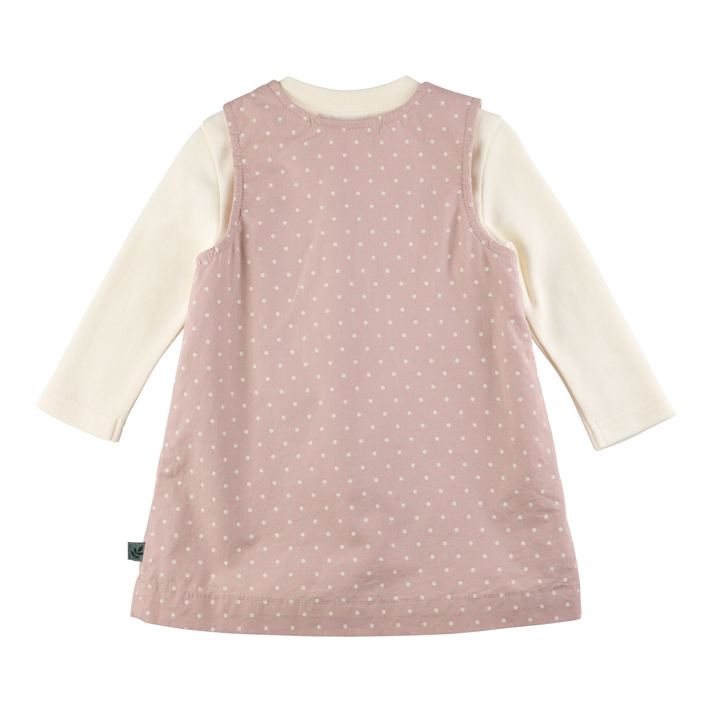 Bornino - Tiny Friends 2-tlg. Set Webkleid mit Shirt langarm Punkte altrosa/natur