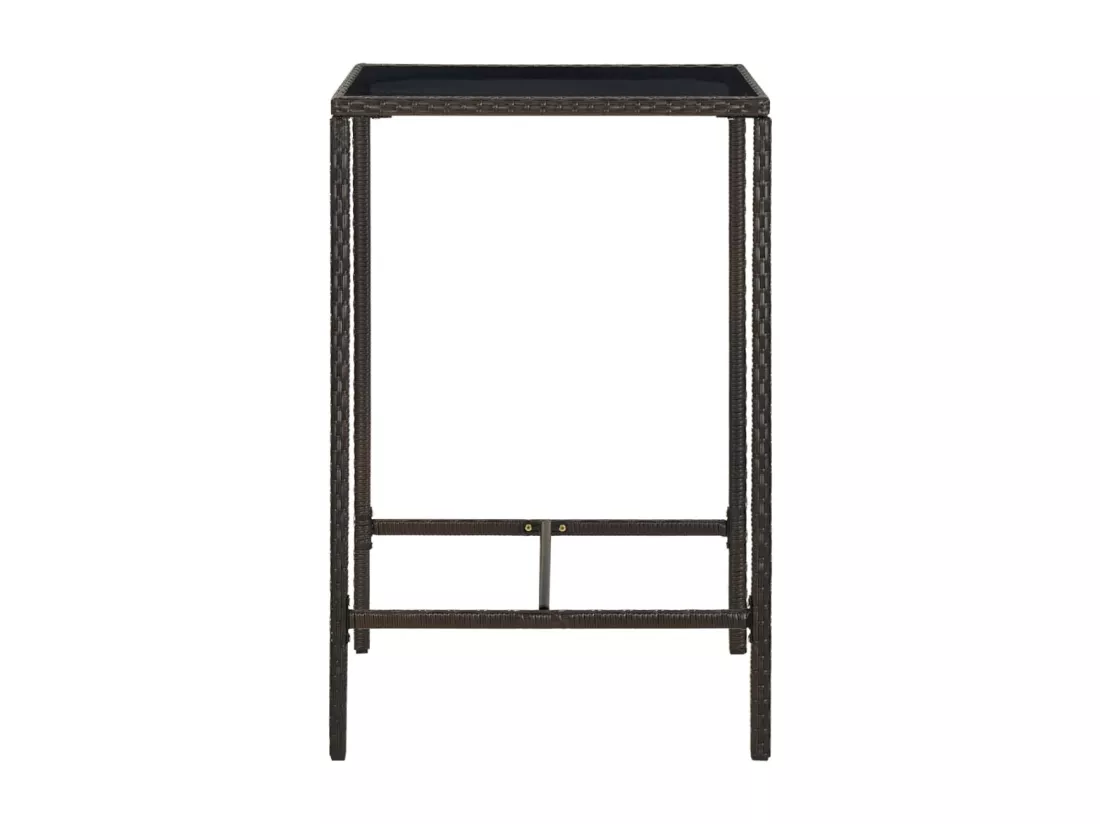 Prolenta Premium - Table de bar de jardin Marron 70x70x110 cm Résine tressée verre