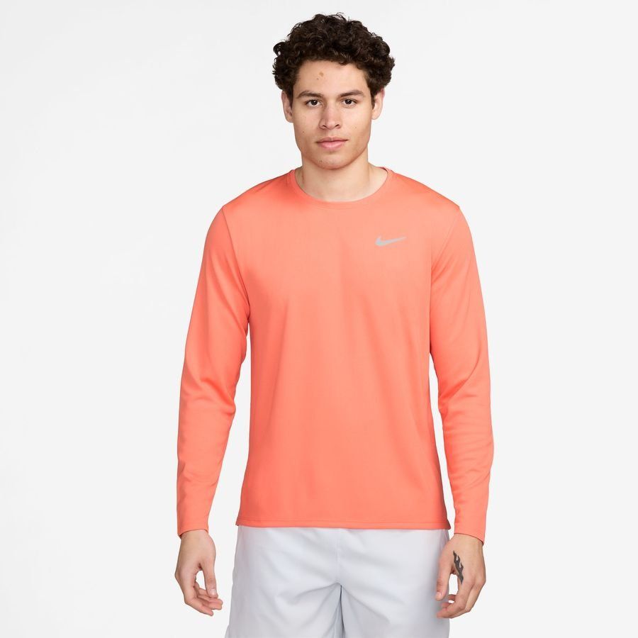 Nike Haut Running Dri-FIT UV Miler Manches Longues - Orange/Argenté