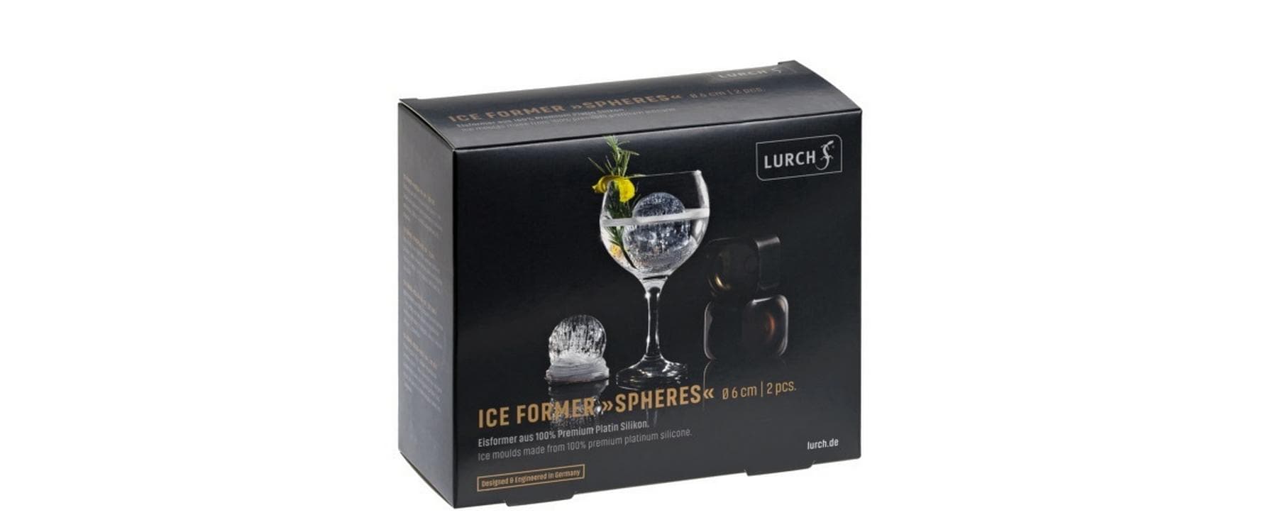 Eiswürfelform Kugeln Schwarz / Transparent, Ø 6 cmIce Former Set