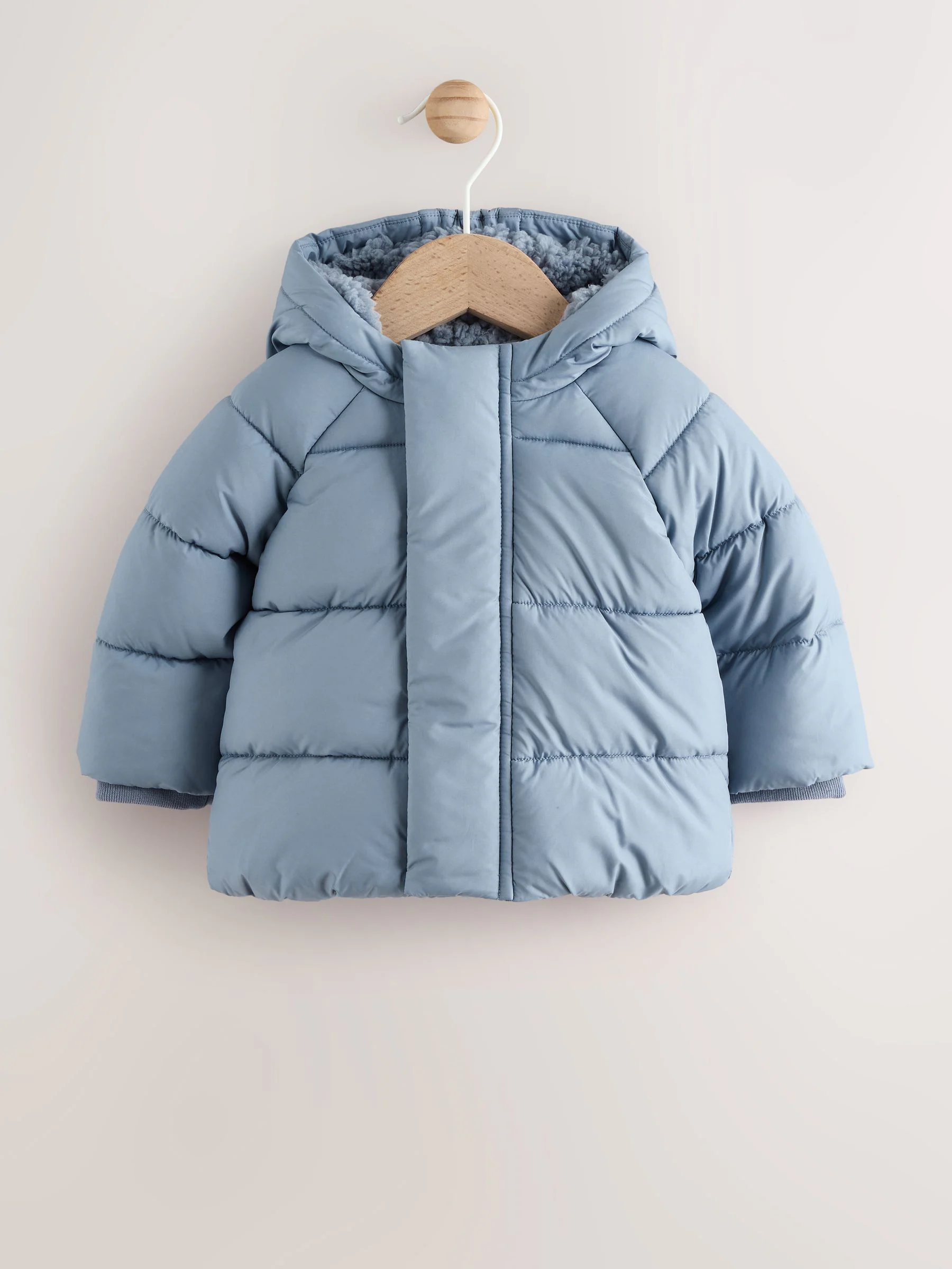 Blauw met capuchon - Baby pufferjack (0mnd -2jr)