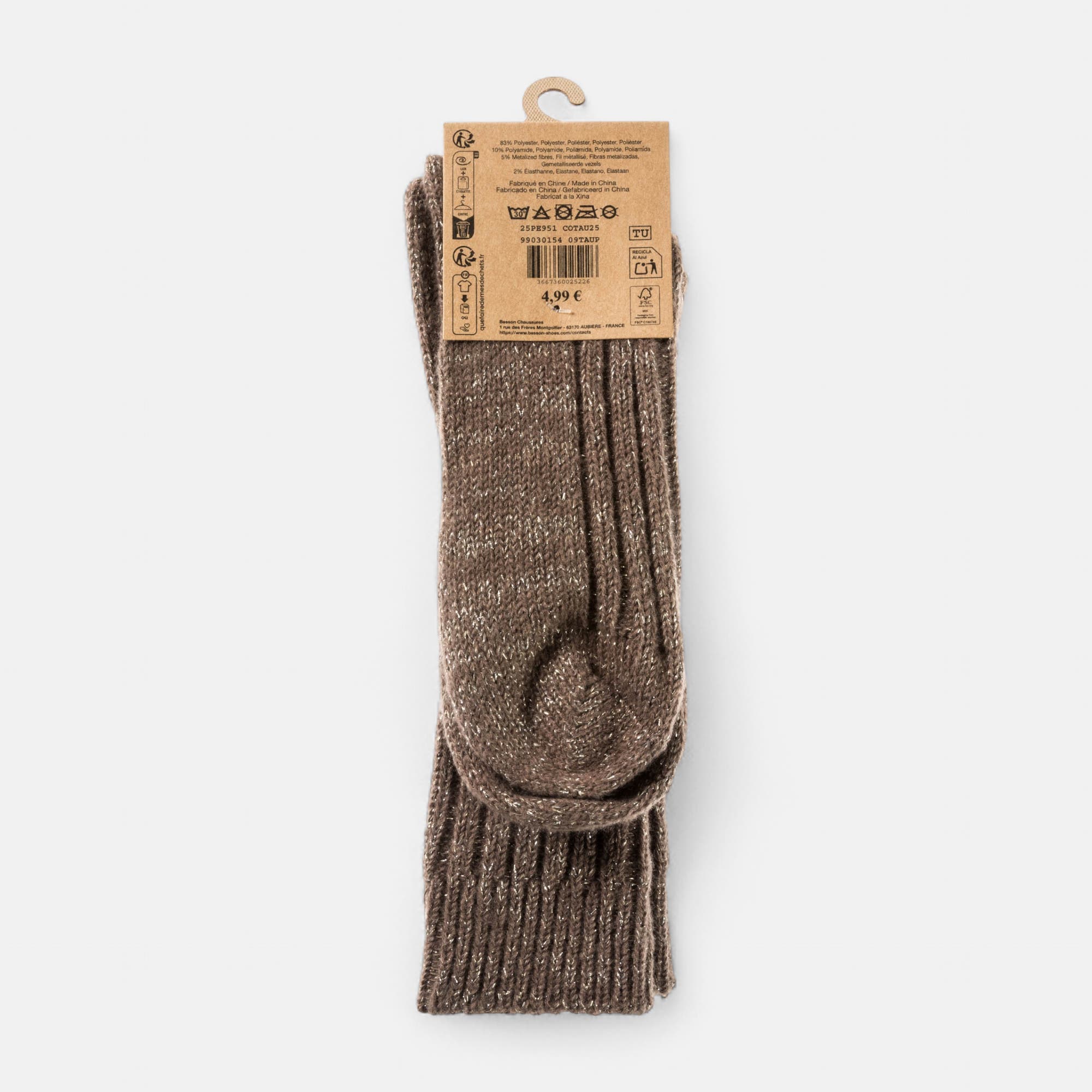 Chaussettes Femme taupe