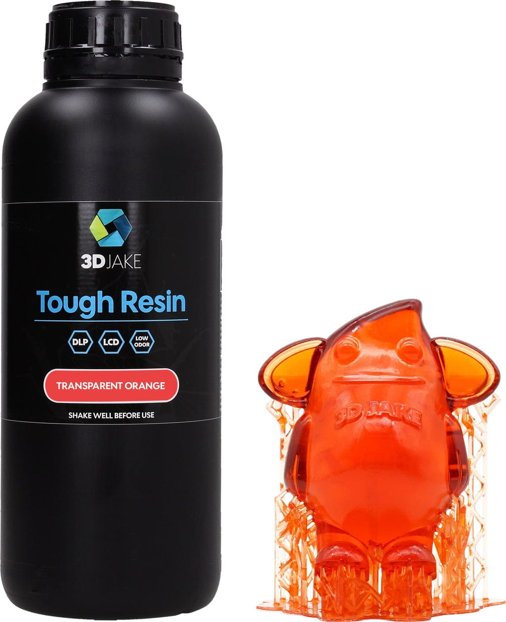 3DJAKE  Tough Resin Transparent Orange, 1.000 g    Harz für anspruchsvolle Druckprojekte in Transparent Orange