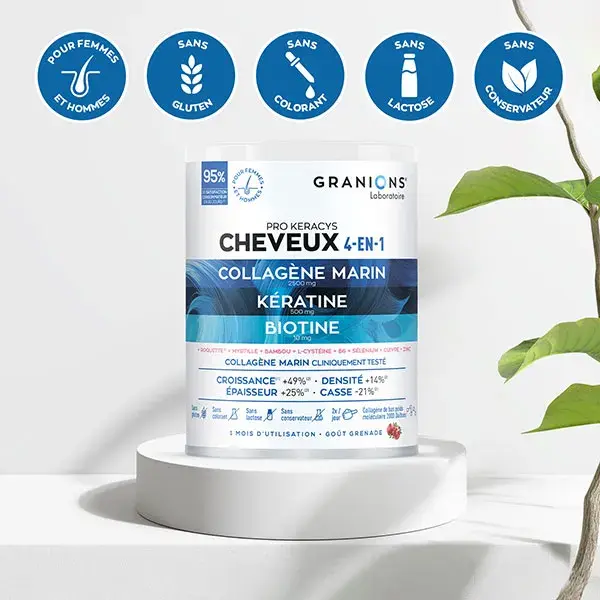 GRANIONS PROKERACYS Anti Chute Cheveux 4-EN-1 - Collagene - Biotine Cheveux