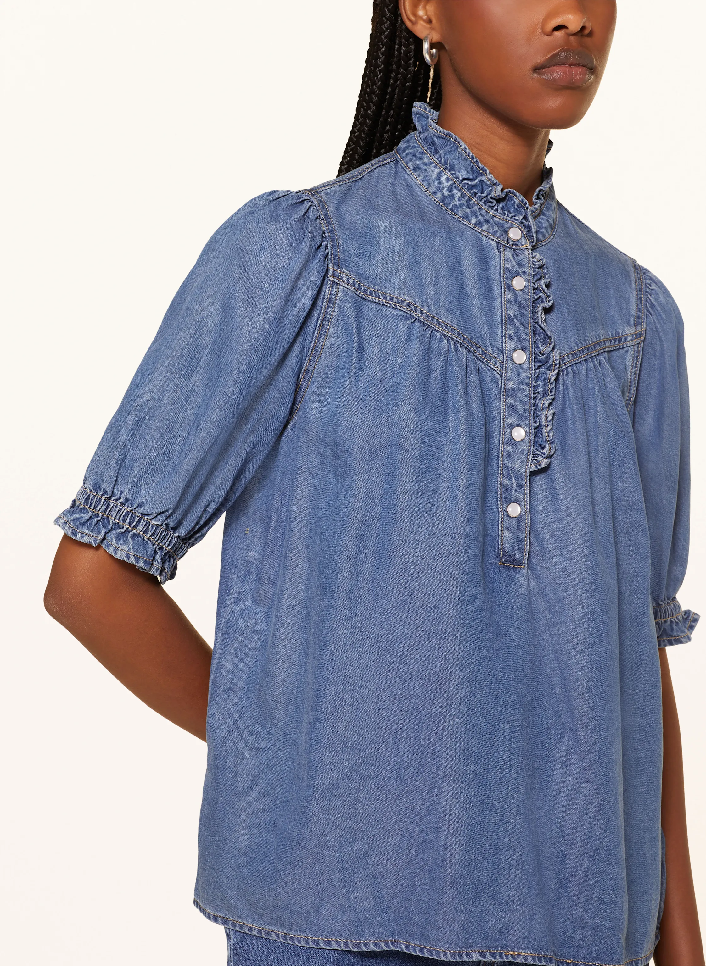 SUNCOO Blusenshirt LOUISE mit Rüschen